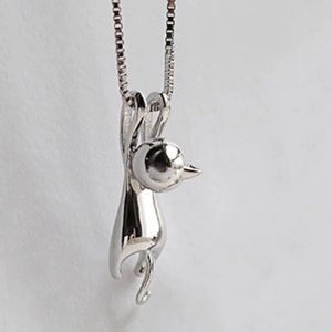 Sterling Silver 925 Necklace Cat